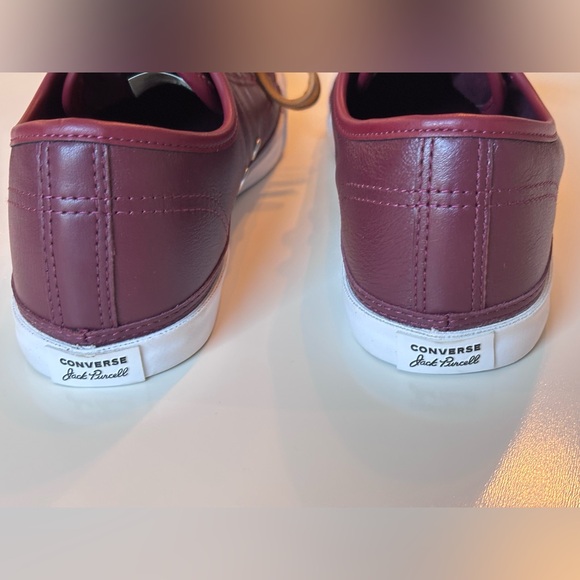 Converse, Jack Purcell, Leather Maroon &White Women’s 7, Men’s 5 Sneakers,No box - Picture 3 of 13